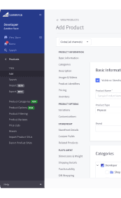 BigCommerce Control Panel